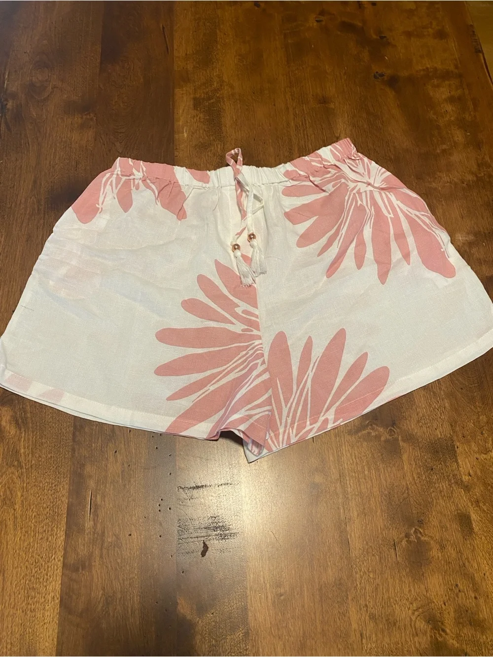 Women's White and Blush Floral Short Set